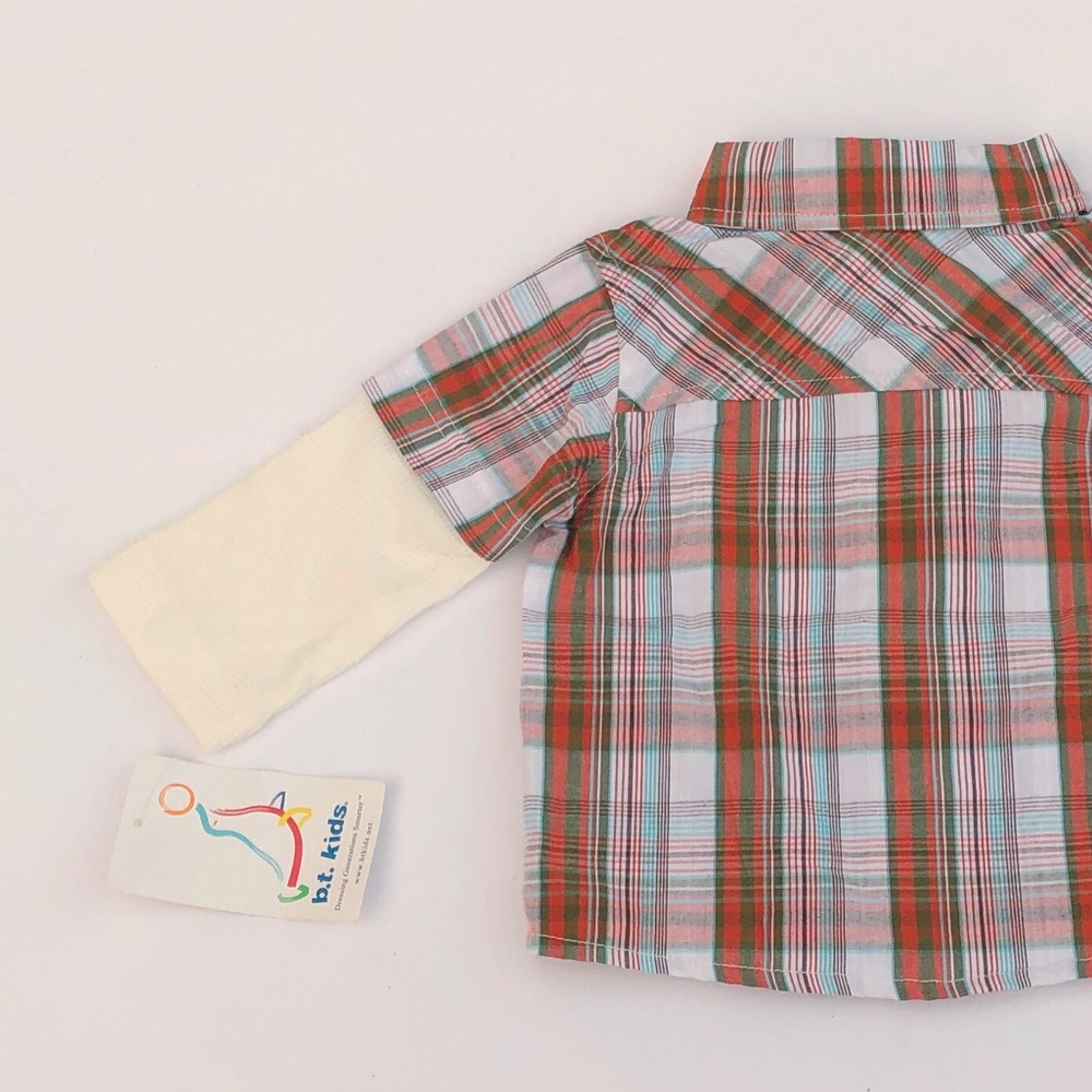 NWT BT Kids Plaid Button Up Long Sleeve Shirt 3/6M - Picture 5 of 6